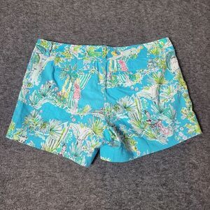Lilly Pulitzer Originals Jungle Glam Toile Womens 10 Blue Pink Callahan Shorts